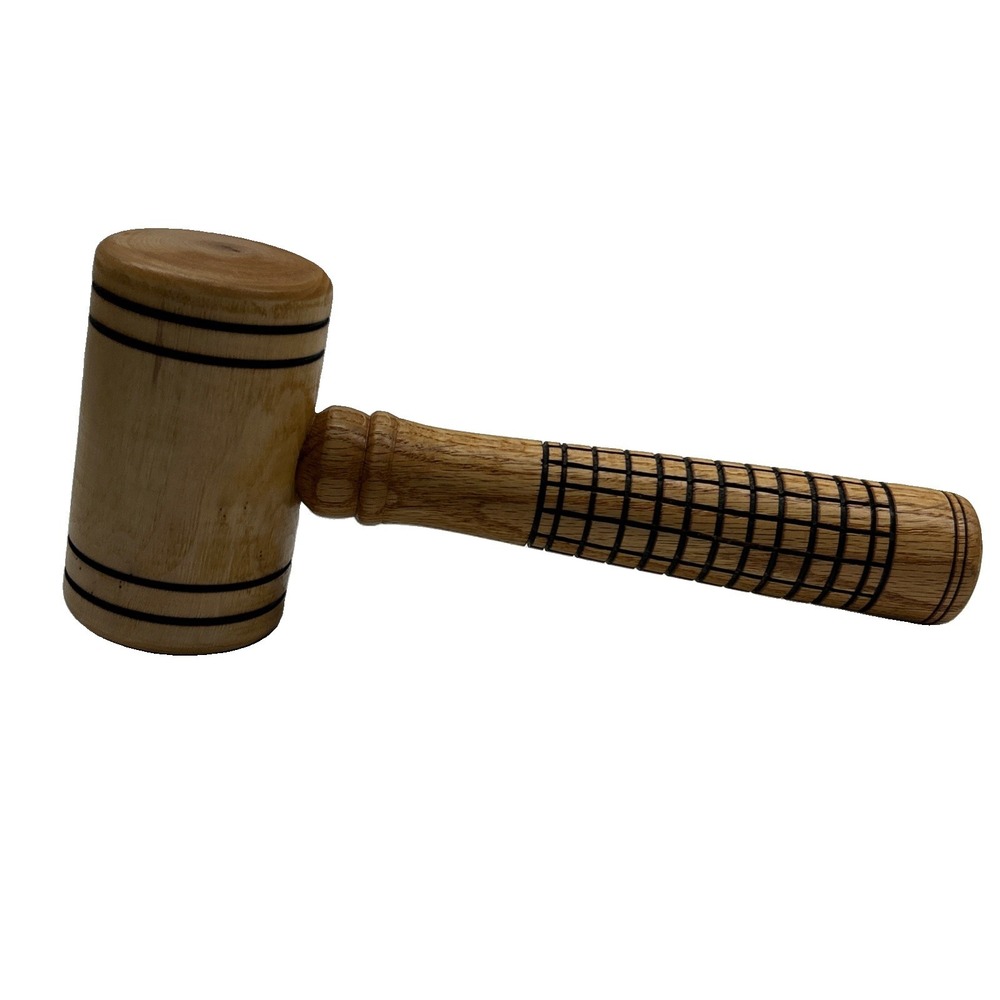 Handcrafted Solid Wood Judge Gavel Decorative Etched Handle Court Auction Hammer